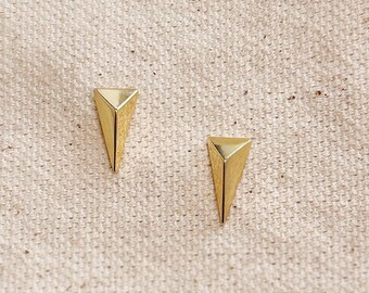 Elongated Faceted Triangle Stackable Earrings