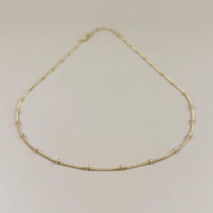 18k Gold Filled Satellite Chain Necklace: 1mm Delicate Layering Chain