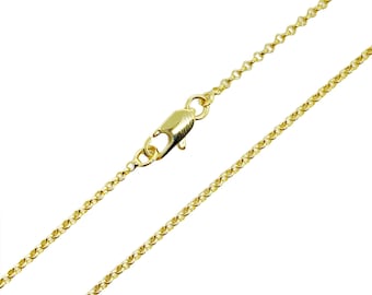 18k Gold Filled 1.5mm Rolo Chain Available in 16", 18", 20", 24"