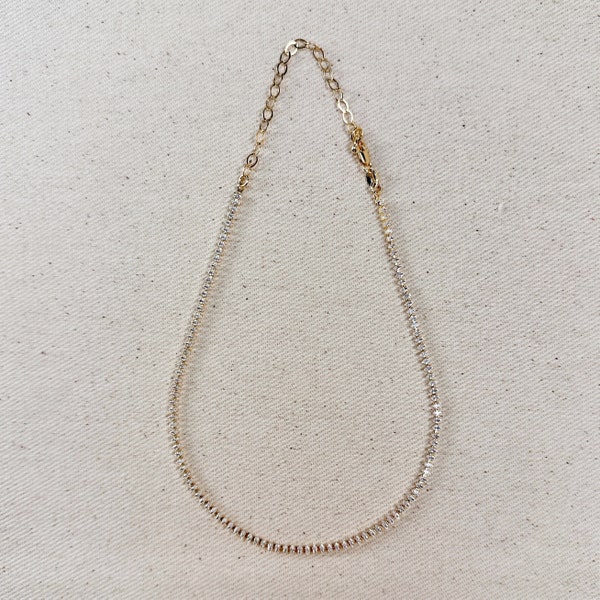 Exquisite 18k Gold Filled Marquise Tennis Necklace - Luxury Statement Jewelry