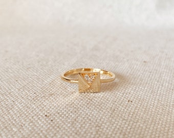 18k Gold Filled Pyramid Ring