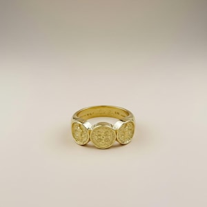 Saint Benedict Ring - Triple Band Religious Ring for Men & Women