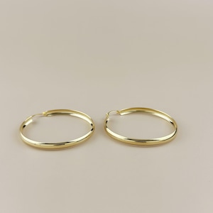 Large Hoop Earrings for Women - 50mm Classic Statement Hoops | Lightweight Hollow Design