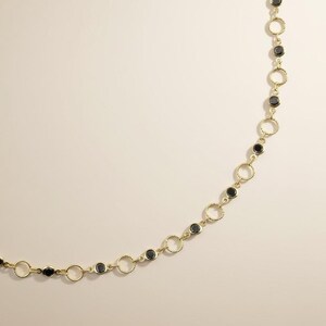 18k Gold Filled Black CZ Circle Link Belly Chain — Gold & Black. The Contrast That Commands.
