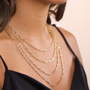 18k Gold Filled Short Link Paperclip Chain