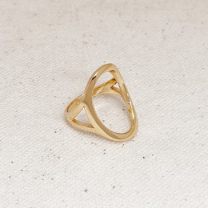 18k Gold Filled Oval Geometric Ring