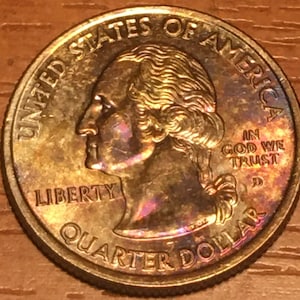 USA Quarter Dollar 1889/ 2006 North Dakota Farbfehler