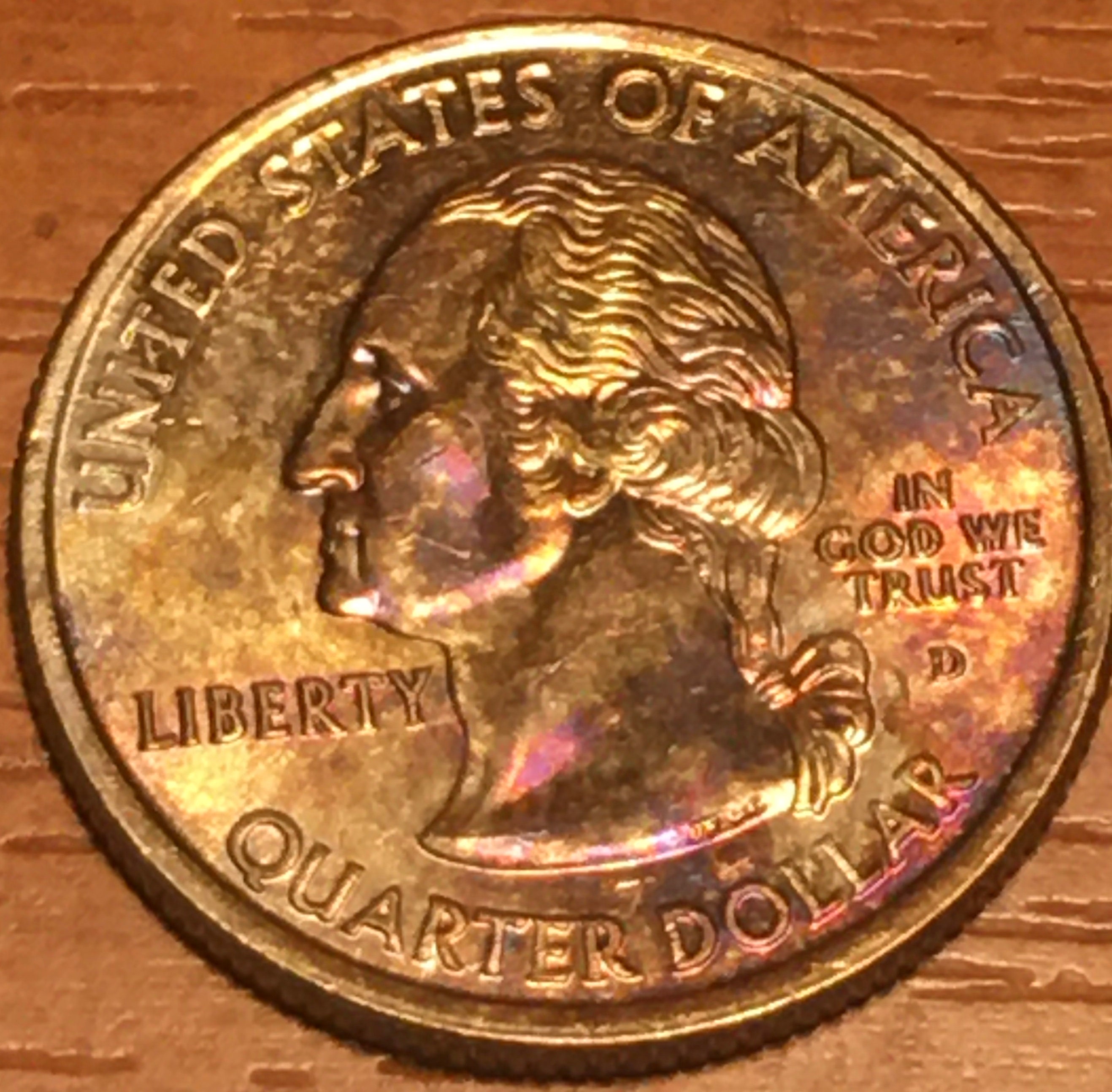◆おちゃ◆ 1776-1976 D US Bicentennial Quarter,ERROR filled Mint Mark