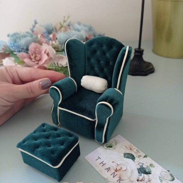 Miniature armchair 1:12, doll armchair