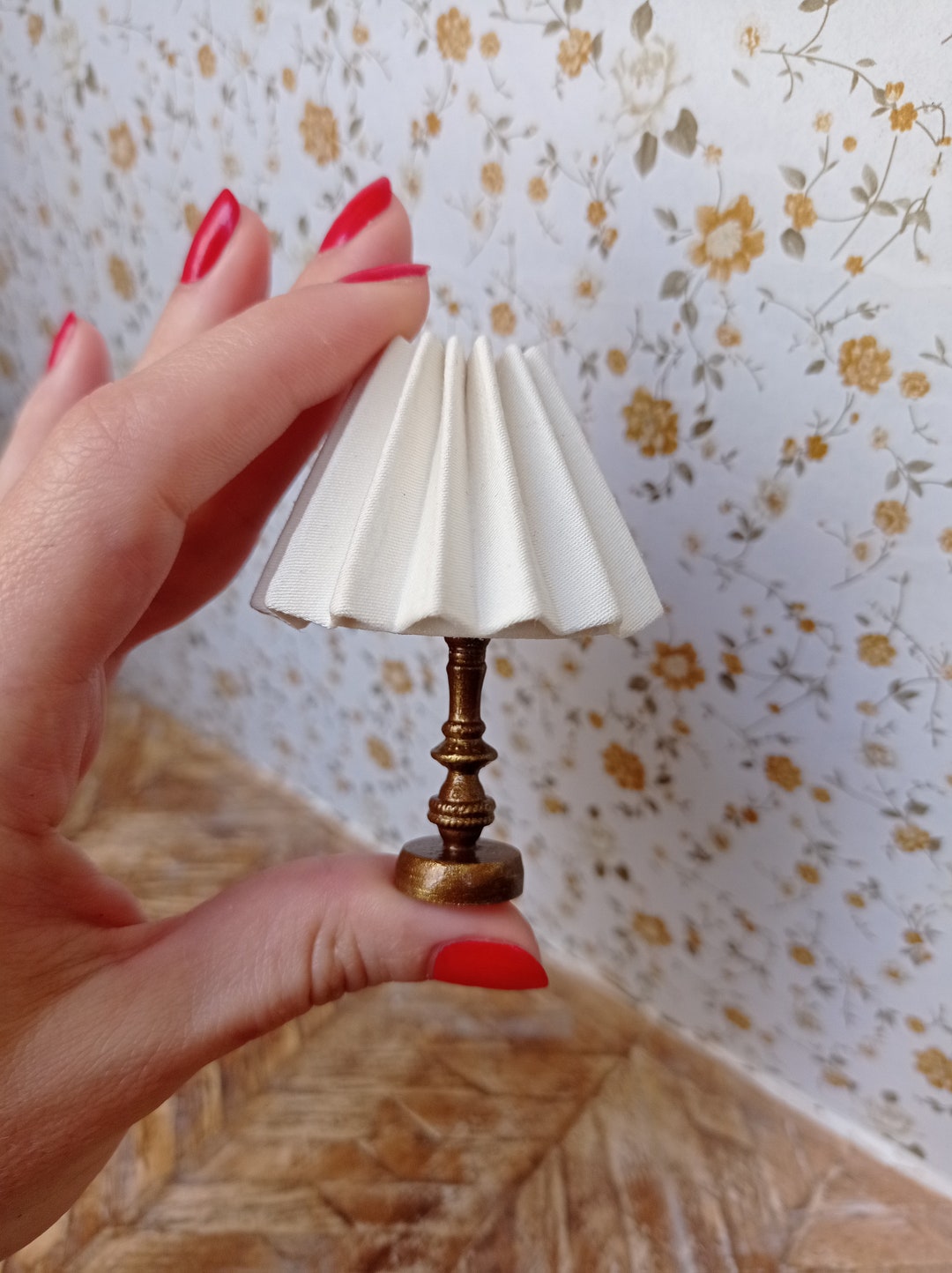 Miniature Table Lamp 1:12 Scale, Dollhouse Lampshade - Etsy