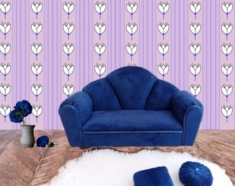 Wallpaper for dollhouse 1:12, printable file, doll wallpaper