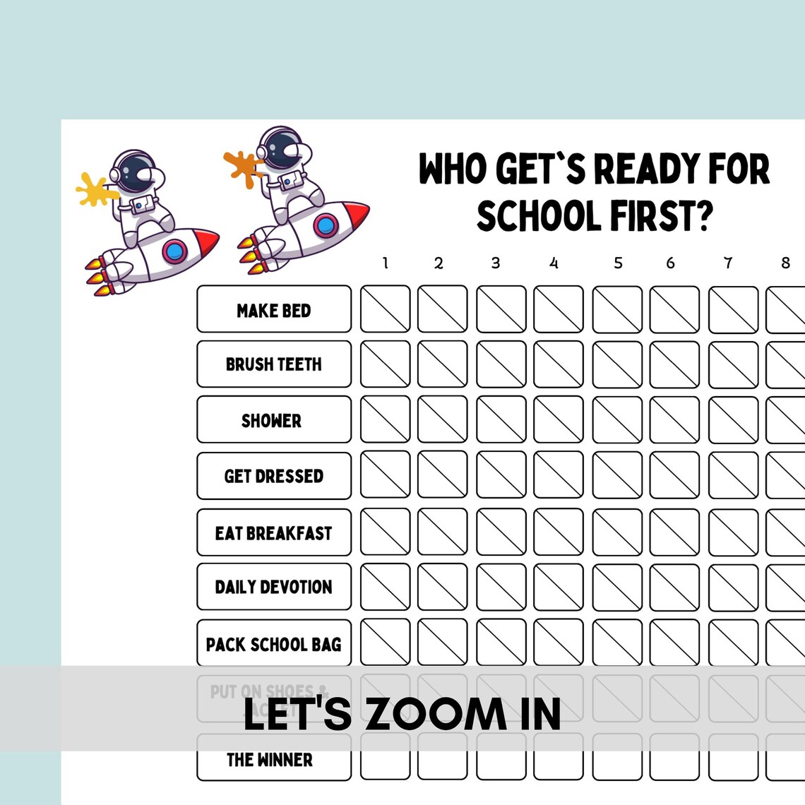 Kids Morning Routine Chart | School Checklist, Competition (PDF ...