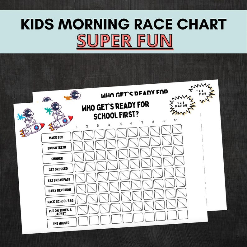 Kids Morning Routine Chart | School Checklist, Competition (PDF ...