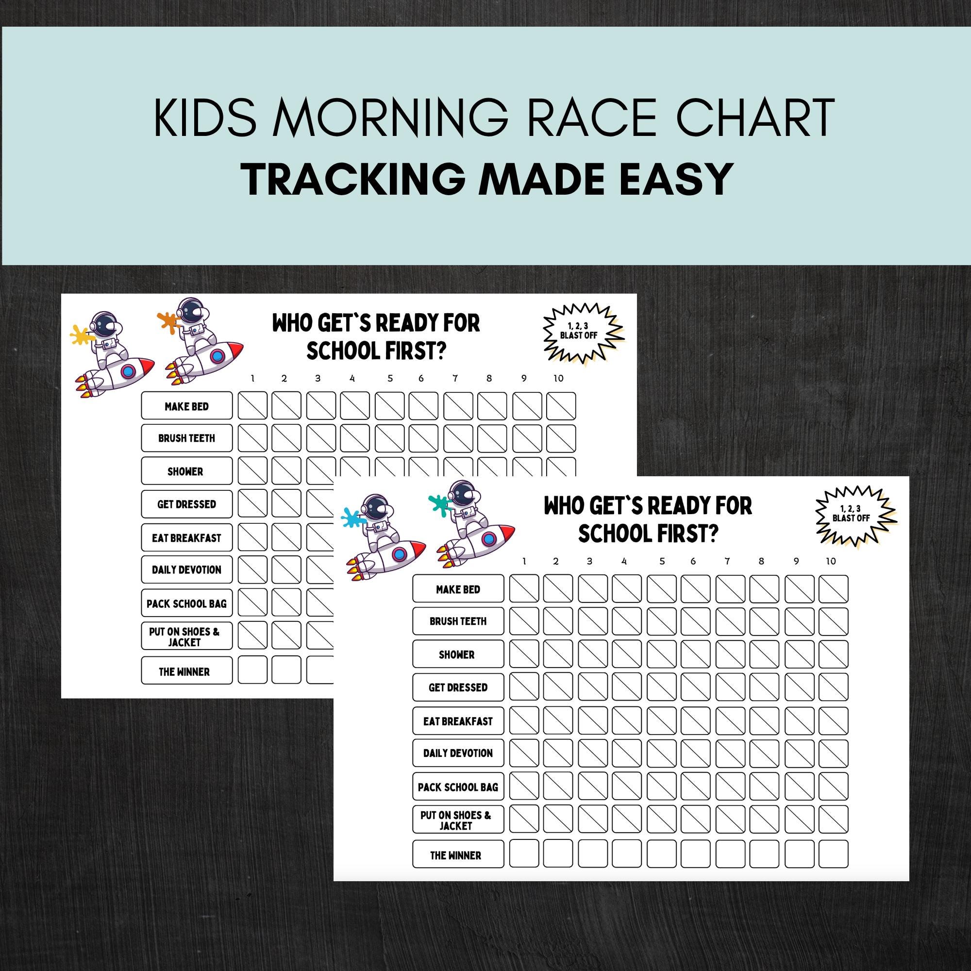 Kids Morning Routine Chart | School Checklist, Competition (PDF ...