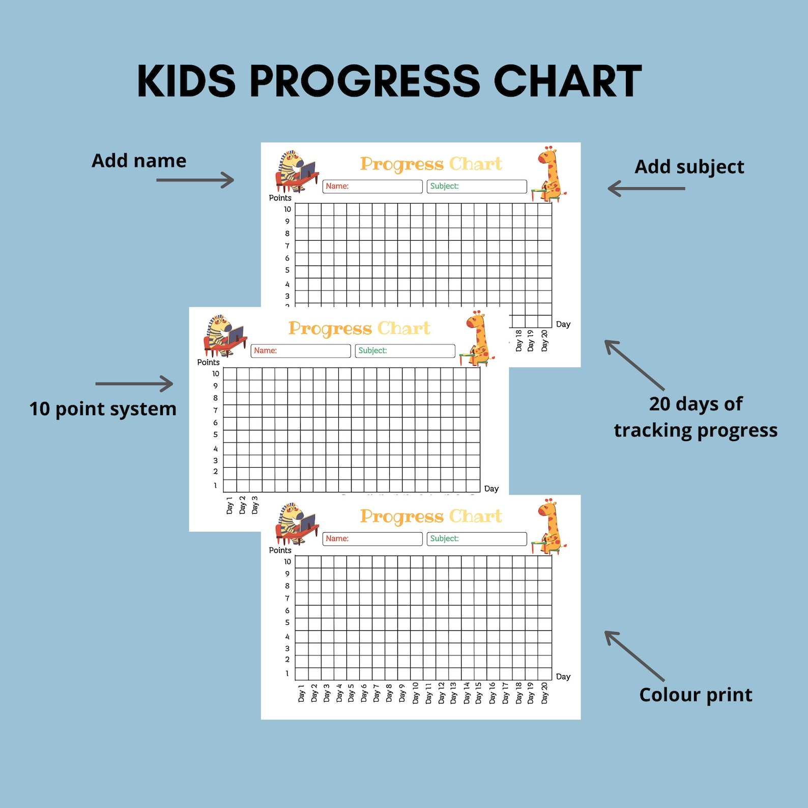 Kids Learning Progress Chart Printable Learning Progress Chart Children ...