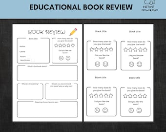 Kinder Buch Bewertung Vorlage | Hausschulaktivität (Digitaldruck)