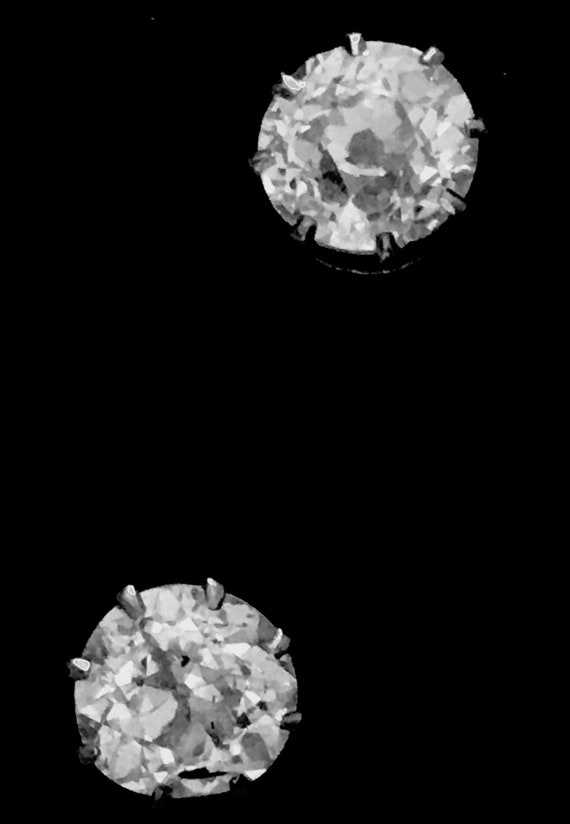 RARE EUROPEAN CUT diamond earrings