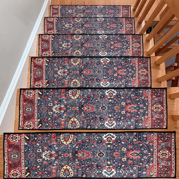 Anatolia Stair Rug, Stair Treads Rug, Stair Runner Rug, Washable Stair Carpet, Stair Carpet, Step Rug, Non Slip Carpet
