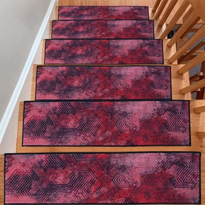 Nerepla Stair Rug, Stair Treads Rug, Non-Slip Backing Rug, Machine Washable Rug, Easy to Clean, Step Rug