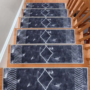 Moonlight Stair Rug, Stair Treads Carpet, Stair Treads Rug, Non-Slip Backing Rug, Machine Washable Rug, Easy to Clean, Step Rug, Stair Mat