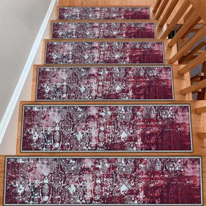 Custom Size Stair Treads Carpet - Handmade Stair Runner - Vintage Stair Rugs - Bohemian Turkish Rug - Oriental Stair Mat - Home Decor