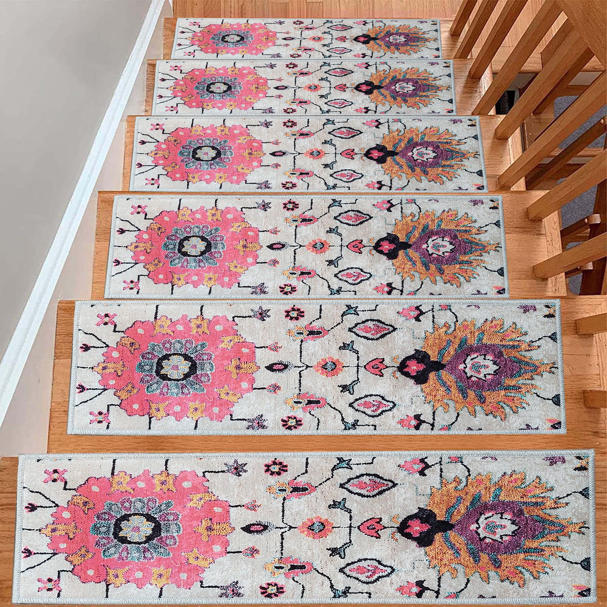 Indian Stair Rug Stair Treads Set of 13 Stair Treads Rug Etsy UK