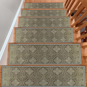 Beige Stair Treads Rug, India Stair Runner, Stair Treads Carpet, Outdoor Mat, Customization Rug, Non Slip Carpet, Personalized Stair Rug