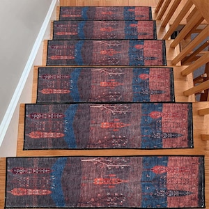 Mongolian Stair Rug, Stair Treads, Stair Runner, Stair Treads Non Slip, Carpet Treads, Washable Stair Treads Rug