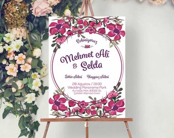 Wedding reception board digital, Wedding welcome Sign,Digital wedding Sign board, Electronic Mobile invitation