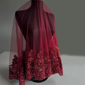 Luxury Guipure Bridal Veil Set: Handmade Wedding Accessories