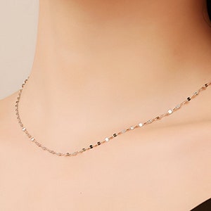 Solid Platinum Necklace Mirror Chain Necklace Pt950 Pure Platinum Chain Minimalist Jewellery Plain Platinum Chain Unisex Necklace