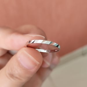 Platinum Ring Pt950 Ring Faceted Platinum Ring Minimalist Jewellery Wedding Bands Wedding Ring for Women Ring for Men Ring for Couple