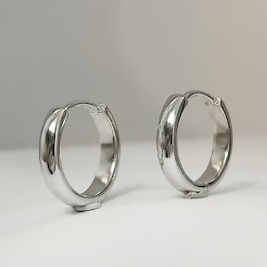 Solid Platinum Earrings Pt950 Earrings Minimalist Jewellery Plain Platinum Hoop Earrings for Unisex Earrings for Women Earrings for Men