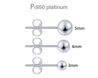 Solid Platinum Earrings Pt950 Earrings Dainty Platinum Ball Stud Earrings Hypoallergenic Sleeper Earrings for Men Earrings for Women