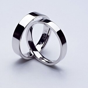 Pt950 Platinaring: Minimalistisk vigselring, Skräddarsydd design bild 2