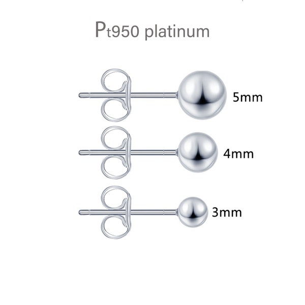 Solid Platinum Earrings Pt950 Earrings Dainty Platinum Ball Stud Earrings Hypoallergenic Sleeper Earrings for Men Earrings for Women