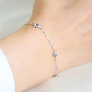 Pulsera de platino sólido Pt950 Pulsera AMOR Pulsera Joyería minimalista Carta Pulsera de platino para su pulsera para hija
