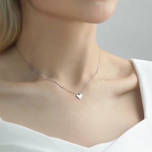 Solid Platinum Necklace Heart Pendant Pt950 Pendant Minimalist Jewellery Heart Platinum Pendant Necklace for Women Necklace for Girls
