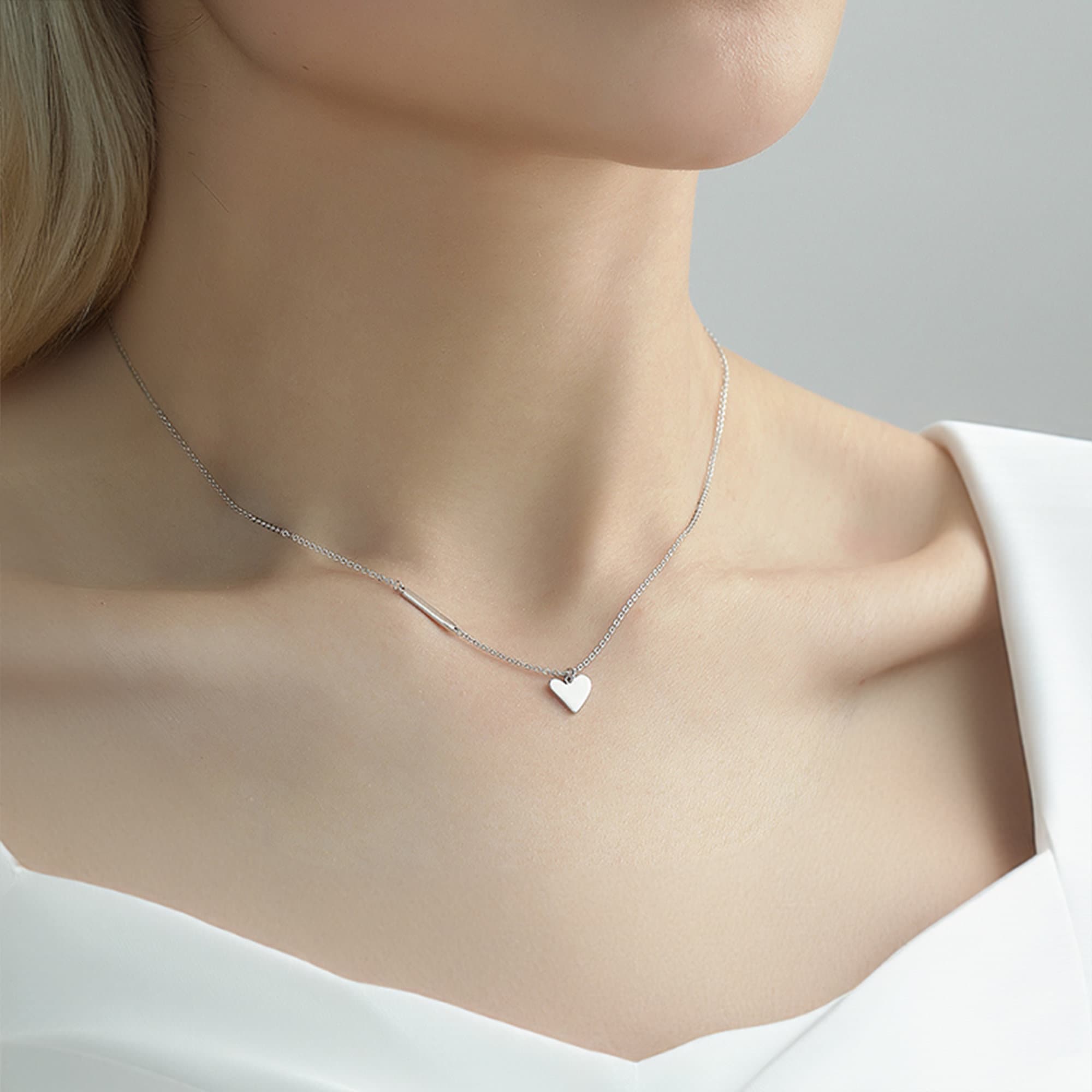 Solid Platinum Necklace Heart Pendant Pt950 Pendant Minimalist Jewellery Heart Platinum Pendant Necklace for Women Necklace for Girls