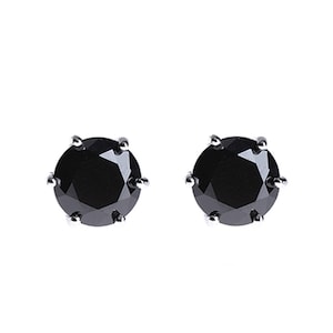 Platinum or K18 Japan Gold/black Diamond Pair Stud Earring