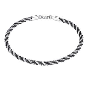 Two-Tone Platinum Twisted Chain Bracelet: Black Platinum Pt950