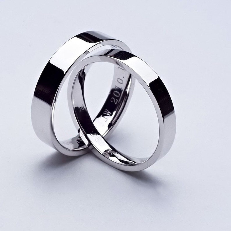Pt950 Platinaring: Minimalistisk vigselring, Skräddarsydd design bild 2