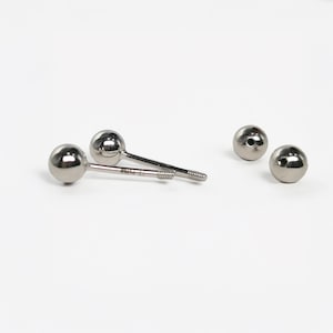 Platinum Ball Stud Earrings: Pt950 Hypoallergenic Unisex Sleeper Studs