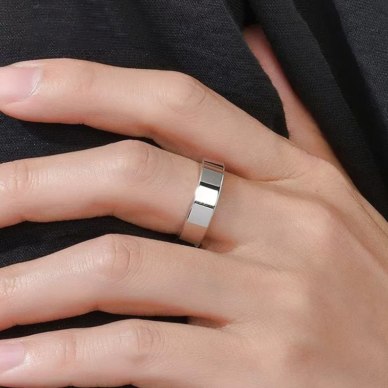 Pt950 Platinaring: Minimalistisk vigselring, Skräddarsydd design bild 3