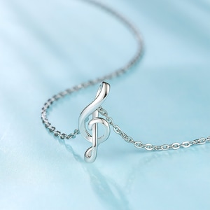 Solid Platinum Pendant Music Note Pendant Pt950 Pendant Minimalist Jewellery Platinum Pendant Musical Necklace for Women Necklace for Girls