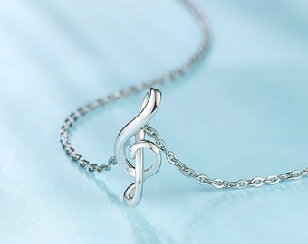 Solid Platinum Pendant Music Note Pendant Pt950 Pendant Minimalist Jewellery Platinum Pendant Musical Necklace for Women Necklace for Girls