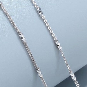 Solid Platinum Necklace Plain Pt950 Necklace Minimalist Jewellery Platinum Cable Chain Platinum Chopin Chain Plain Platinum Unisex Necklace