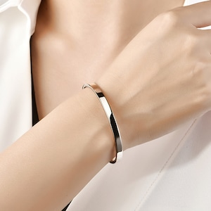 Solid Platinum Bangle Pt950 Plain Platinum Bangle Smooth Hinged Bangle Minimalist Platinum Bracelet Plain Bangle for Women Bangle for Her
