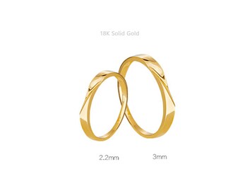18K Solid Gold Mobius Ring: Personalized Infinity Wedding Band