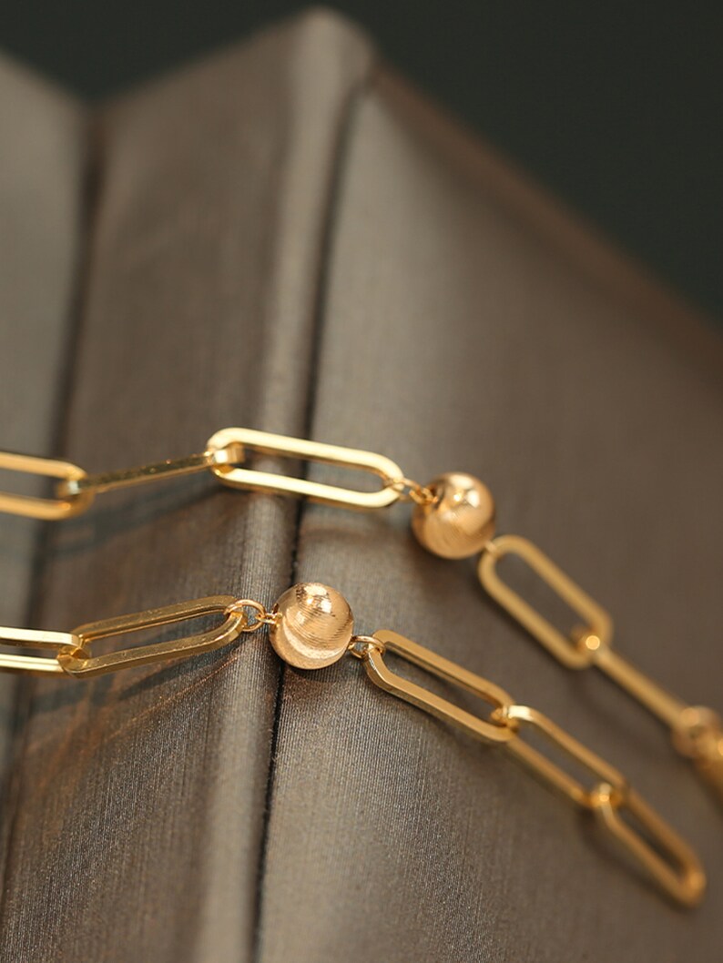 18K Solid Gold Necklace Solid Gold Bracelet Cat Eyes Charm Beads Rectangular Link Chain Necklace for Her Bracelet for Her Jewellery Set Cat Eye Charm Bracelet Cat Eye Charm Necklace Rectangular Link Bracelet Anniversary Gift for her gift for daughter